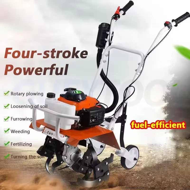 

Gasoline Rotary Tiller Agricultural Micro Cultivator Household Weeding Loosening Soil Tool Small Ditching Rotary Tilling Machine