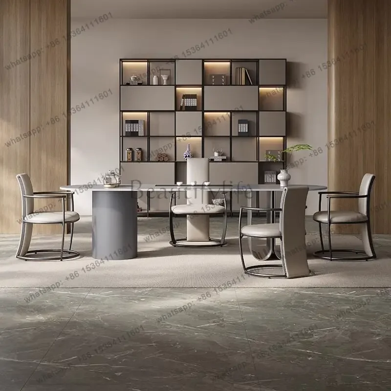 D14Light luxury rock slab tea table household modern high-end office kung fu tea table
