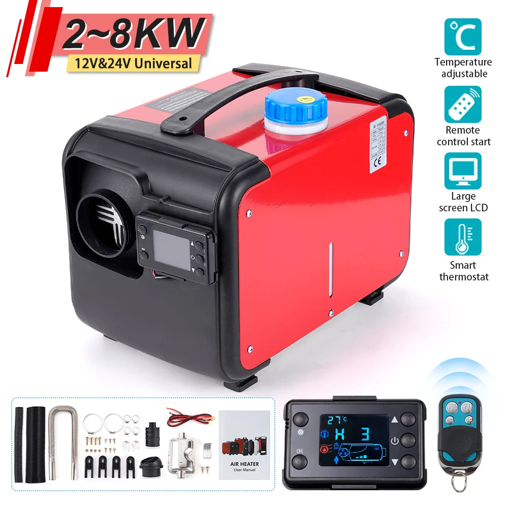 2-8KW Car Diesel Air Parking Heater 12/24V All-in-one Dual Voltage Heater LCD Diesel Air Heater For Truck Heater Accessories