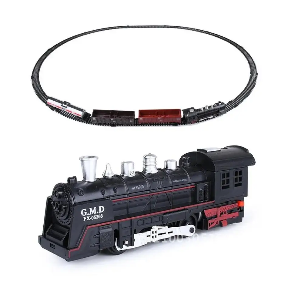 

Имитация электрического высокоскоростного рельсового поезда, набор ретро-модель парового поезда, игрушечная гусеница для детей и мальчиков