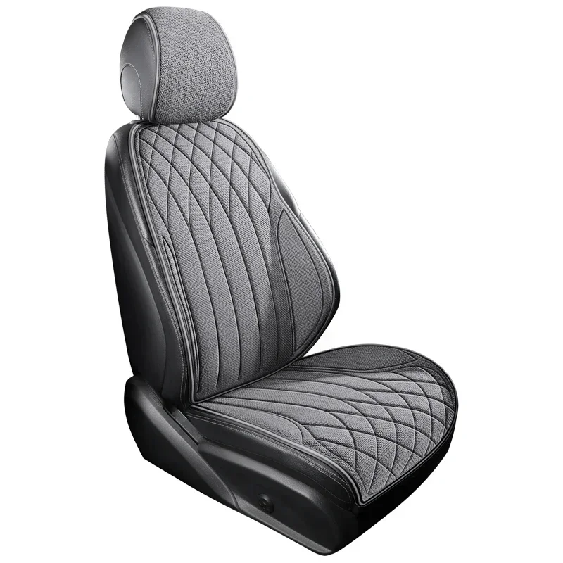 

Универсальный защитный чехол для автомобильного сиденья, дышащее льняное сиденье, противоскользящая подушка для сиденья, четыре сезона, аксессуары для салона автокресла