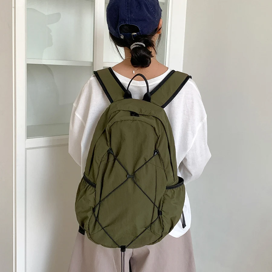 Korean autumn backpack for women's lightweight outdoor travel bagpack nylon large-capacity schoolbag bookbag shoulder bags bolsa