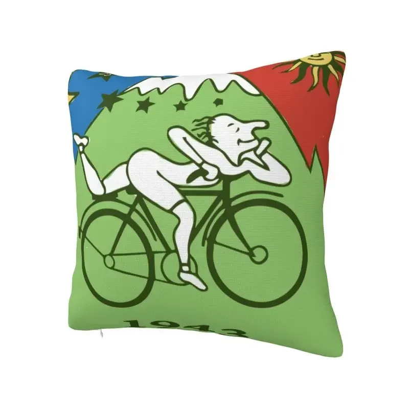 Bicycle Day 1943 Vintage Modern Throw Pillow Covers Living Room Decoration Albert Hofmann LSD Sofa Cushion