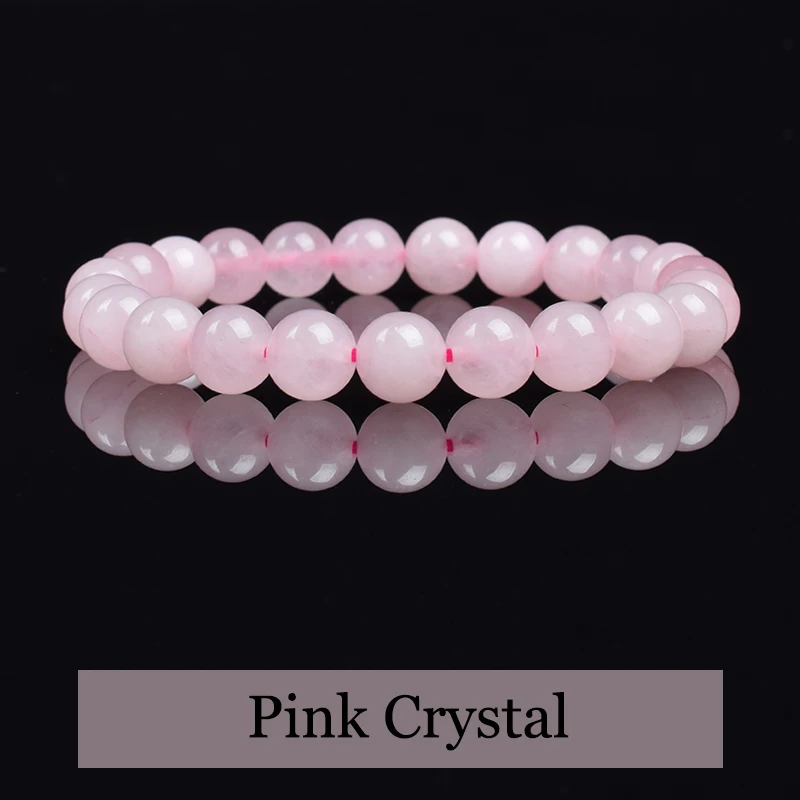 Natural Pink Crystal Bead Bracelet Real Rose Quartzs Natural Stone 6mm 8mm Round Beads Bracelet Women Men Energy Healing Jewelry