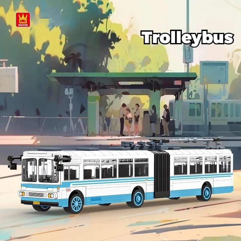 

Строительные блоки Wange, модель тележки, автобуса, мелкие частицы, городской автомобиль, строительный набор, образовательная сборная игрушка, креативный подарок