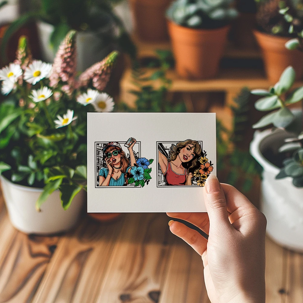 1 ورقة سيدة واضح Stamps الصورة الرمزية الإطار سيليكون واضح ختم الأختام الزهور شفافة Stamps لصنع بطاقة سكرابوكينغ