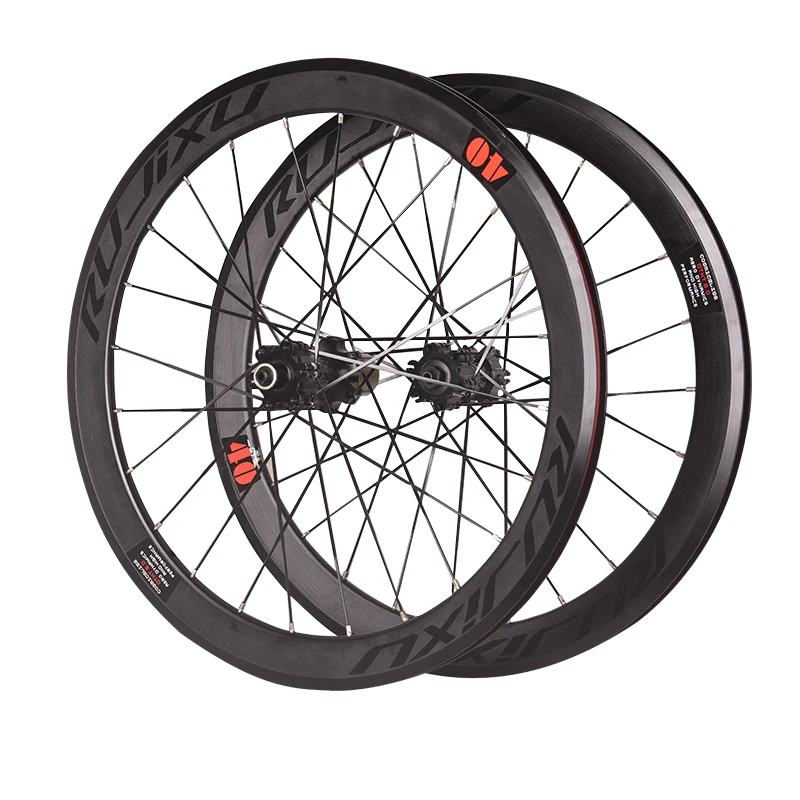 Manufacturer's Hot Selling 20 inch 451 Carbon Fiber Wheelset, Foldable Bicycle Wheelset Open Caliper V Brake/C brake Wheelset