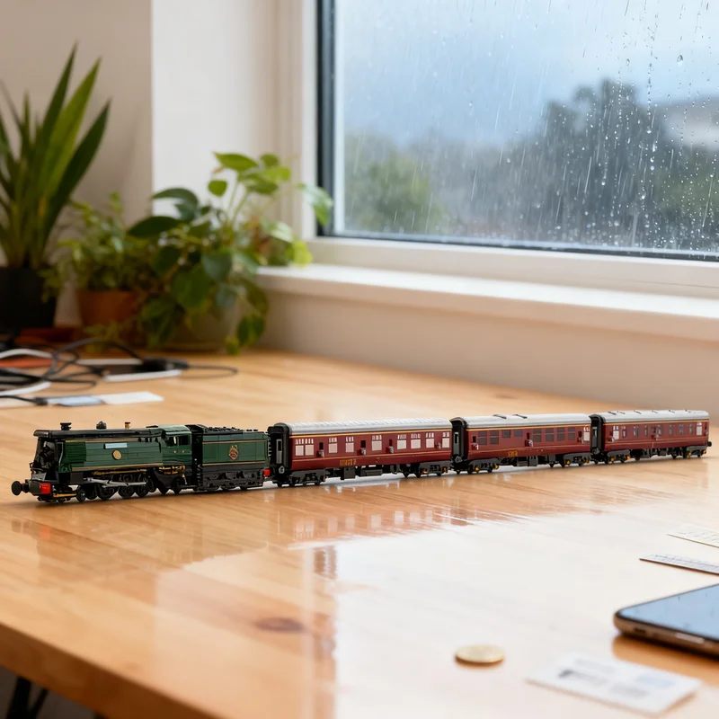 

Набор строительных блоков MOC «Битва за Британию»: модель локомотива и городских поездов, 5937 деталей, архитектурная игрушка, рождественский подарок для детей