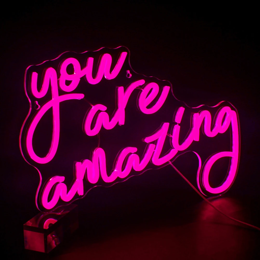 You Are Amazing Logo kustom Neon perusahaan dekorasi dinding energi positif LED pencahayaan malam ruangan permainan gua Pria Wanita Studio