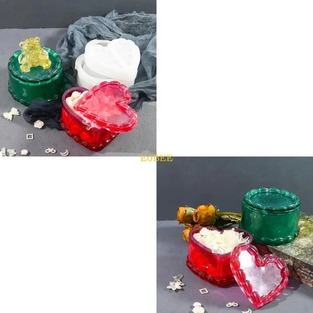 

E0BE Clear Resin Storage Box Molds Silicone Molds for Artistic Crafts Storage Holder Silicone Mold for Jewelry