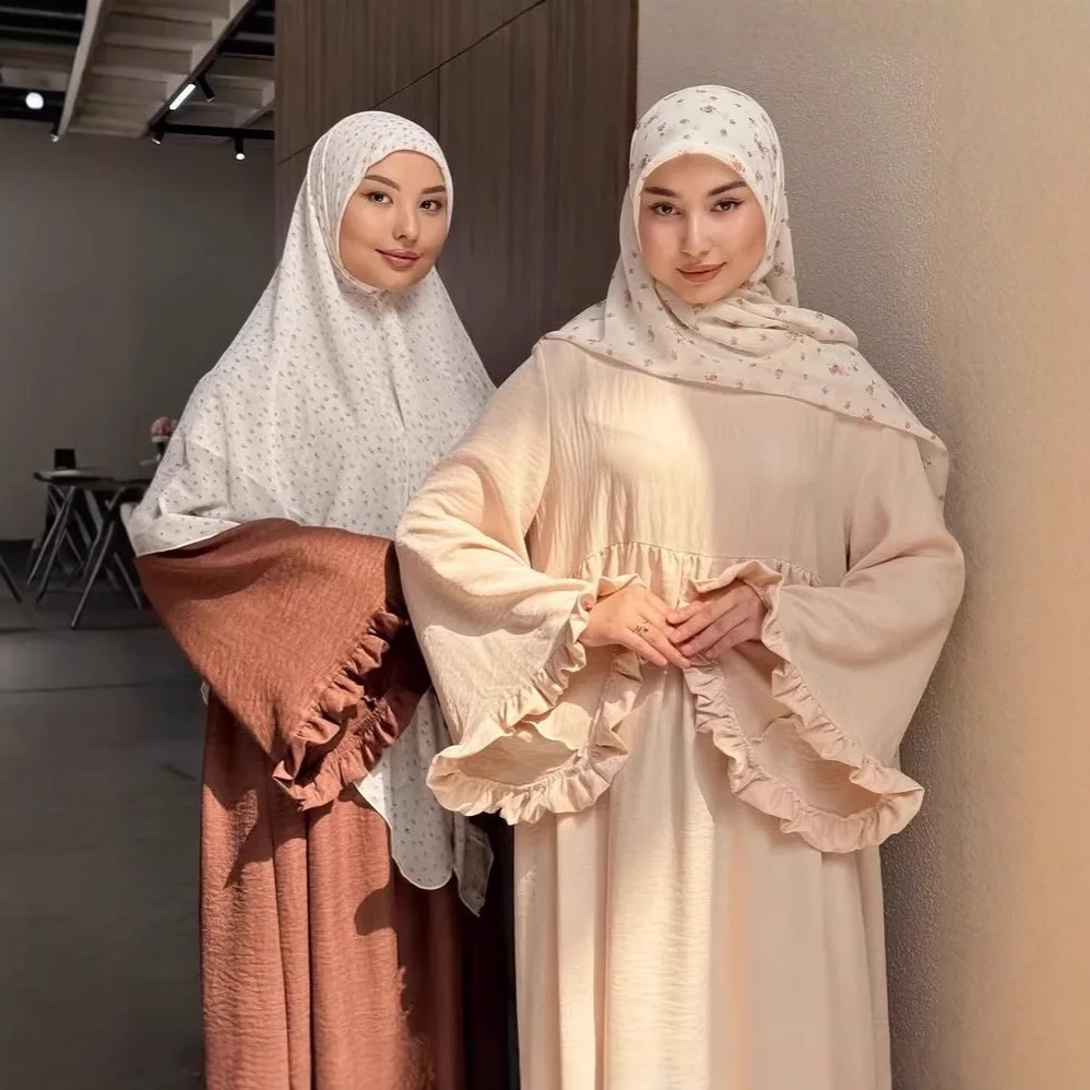 Eid Moslim Jurk voor Vrouwen Flare Mouw Jalabiya Kaftan Islam Vestidos Arabische Lange Gewaad Caftan Ramadan Marokko Dubai Abaya 2025