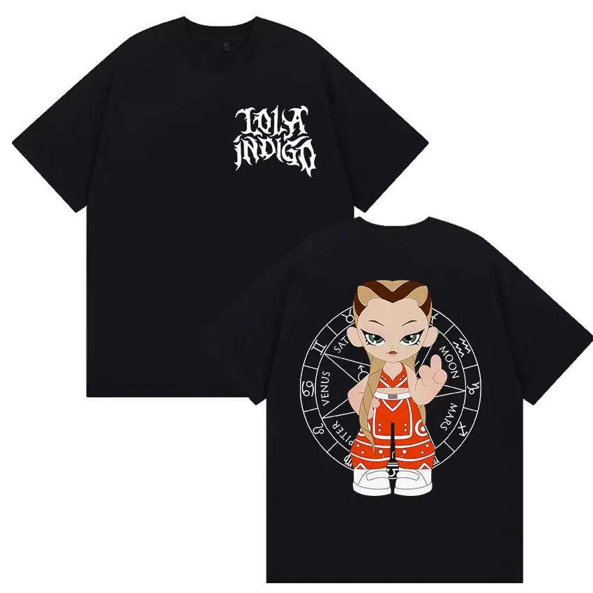 Camisetas de Singer Lola Indigo Tour 2025 Merch para hombre y mujer, camiseta Vintage Harajuku de alta calidad, camisetas informales de algodón de gran tamaño