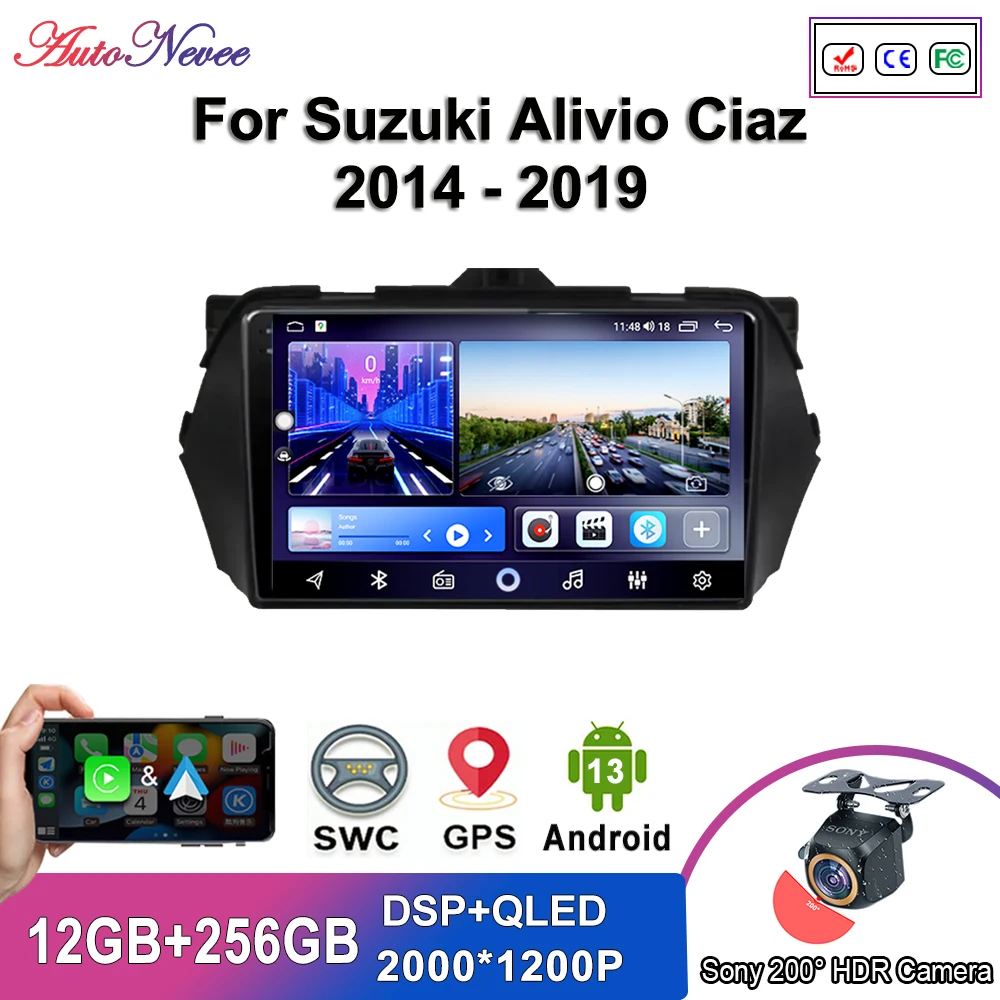 

Android 13 For Suzuki Alivio Ciaz 2014 - 2019 Car Dvd Auto Radio Stereo Multimedia Player GPS Navigation High-performance CPU