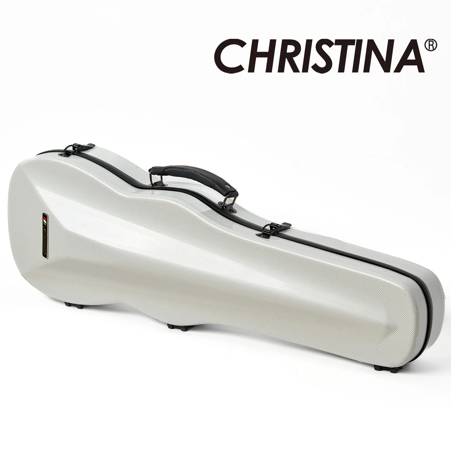 CHRISTINA Violin Case White 4/4 Size Lightweight Waterproof Hard Composite Materials Sponge Interior with Straps VB04