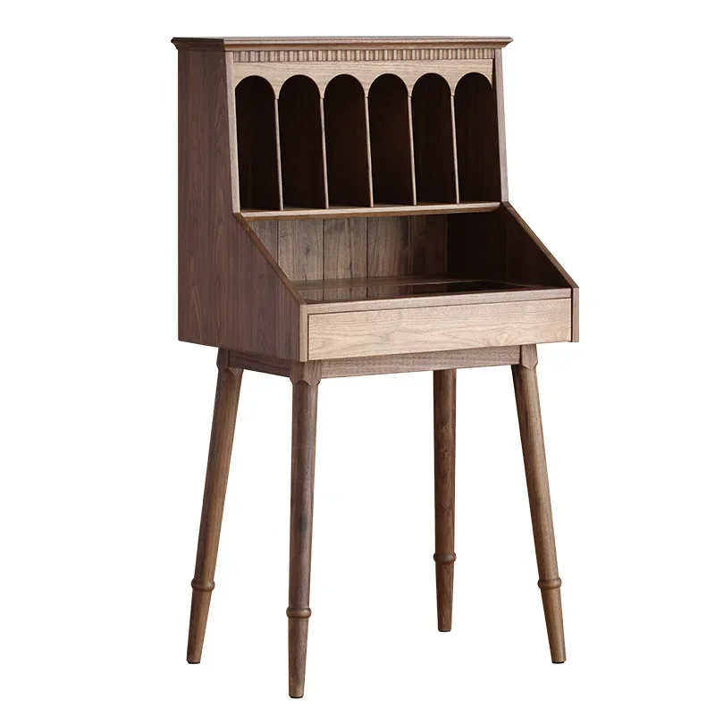 

Solid wood American retro dresser bedroom bedside dressing table black walnut small apartment dressing table