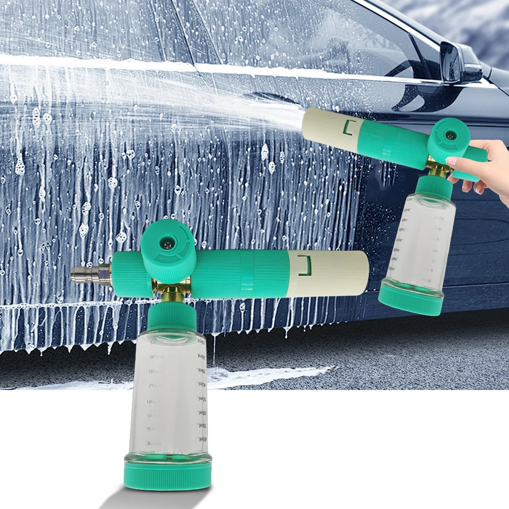 

100ml Water Foam Pot with 1/4 Inch Quick Connector Soap Foam Spray Bottle Adjustable Pressure Washer Gun for Car Wash
