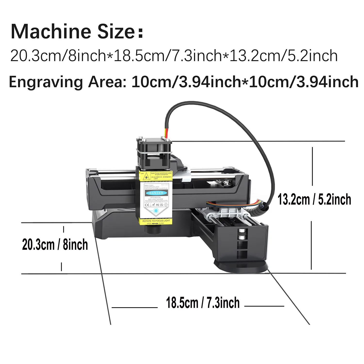 EasyThreed Laser Engraver 2W Entry Level Beginners Mobile APP Wireless connectivity DIY Creative Engraving Area 100x100mm