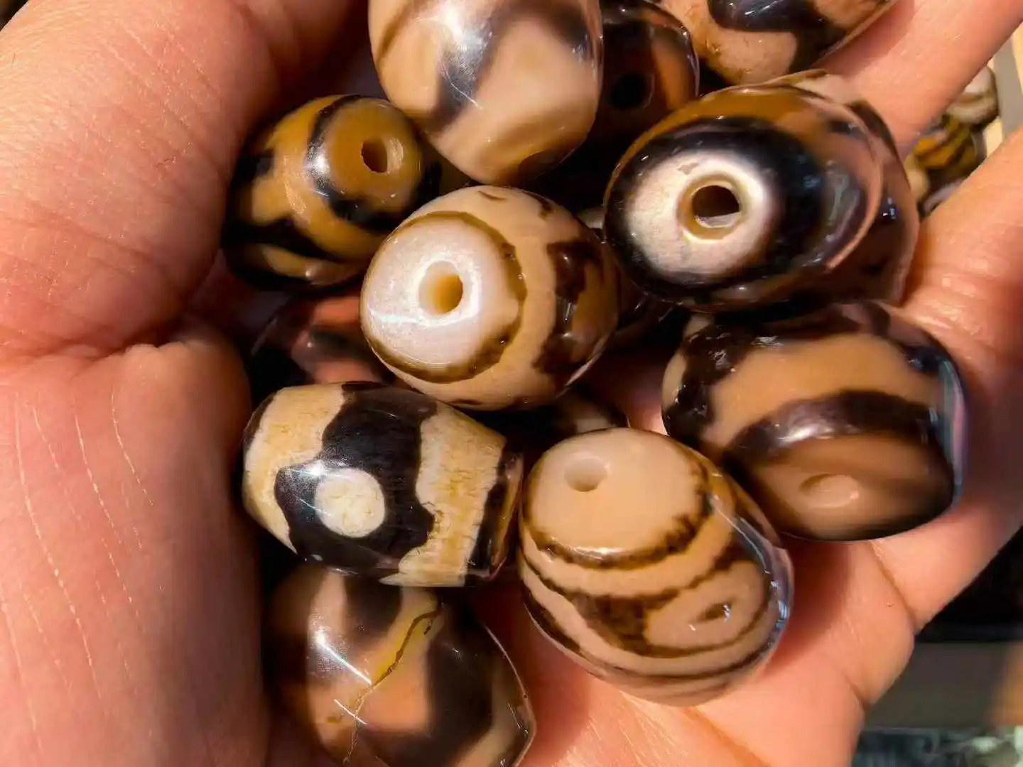 50pcs/lot High cost-performance agate Dzi barrel beads Daluo beads wholesale complete patterns weathered patina penetration