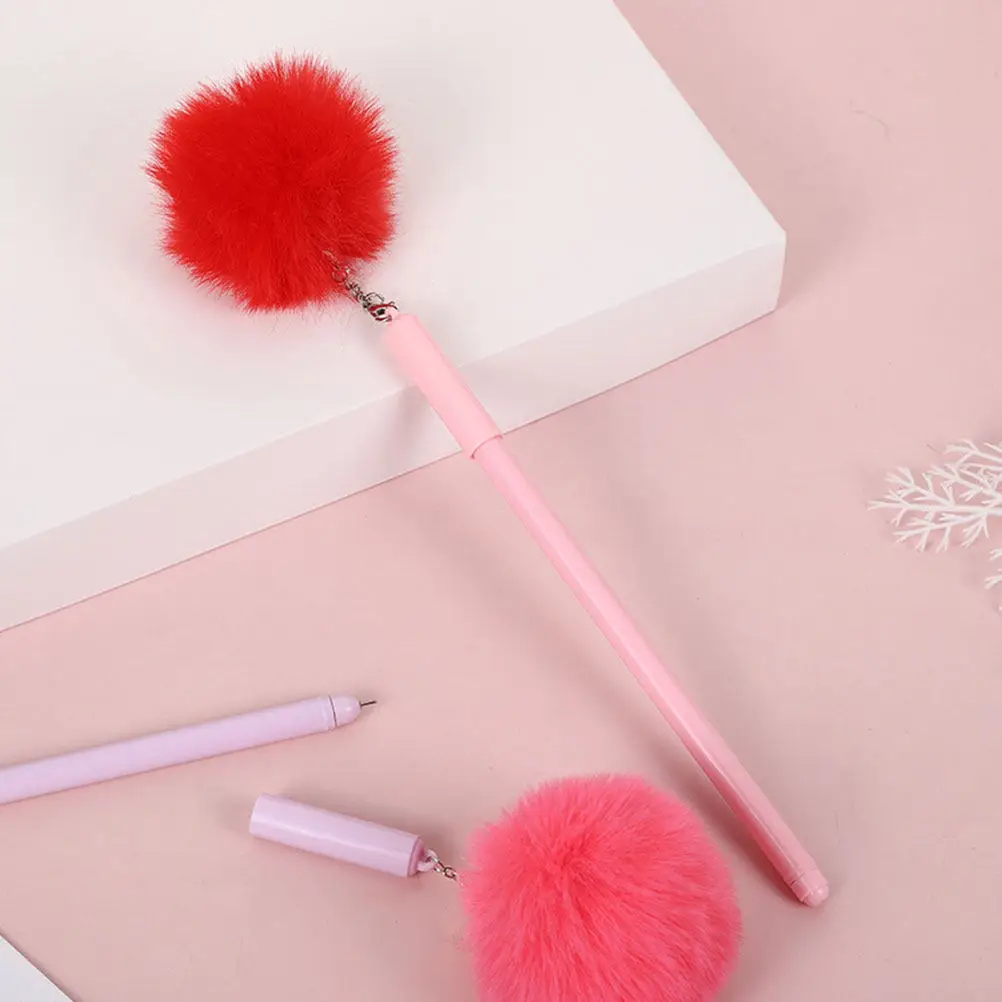 

8Pcs Decorative Pom Pom Ballpoint Pens Creative Adorable Writing Pens Portable for School Study Notes Journals Crafts
