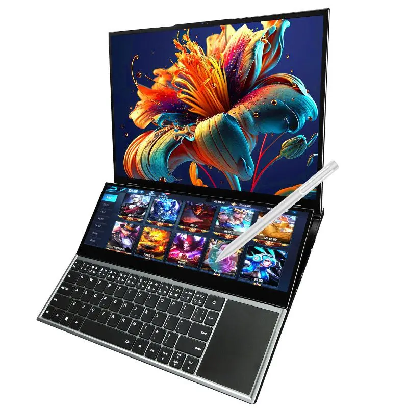 

Ноутбук с двойным экраном, 16 + 14-дюймовый сенсорный экран Core i7, компьютерная игра, аудио и видео, может быть разделенным экраном