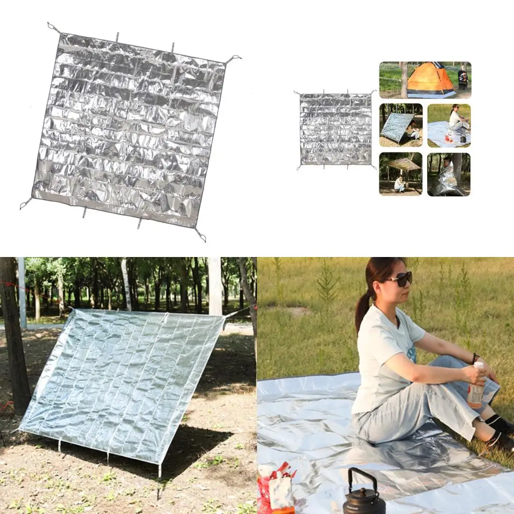

Коврики для кемпинга из алюминиевой фольги, устойчивые к разрыву, водонепроницаемые, подходят для семейного пляжного парка см