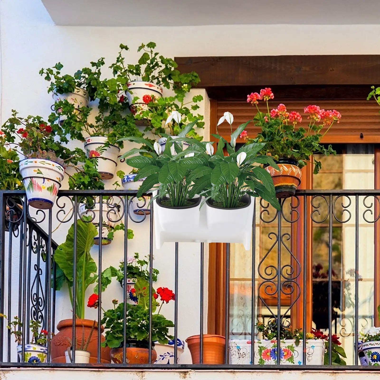 

1Pcs Wall Planter Vertical Greening Flowerpot with Drainage Hole Mounting Holes for Living Room Office Garden Decorative