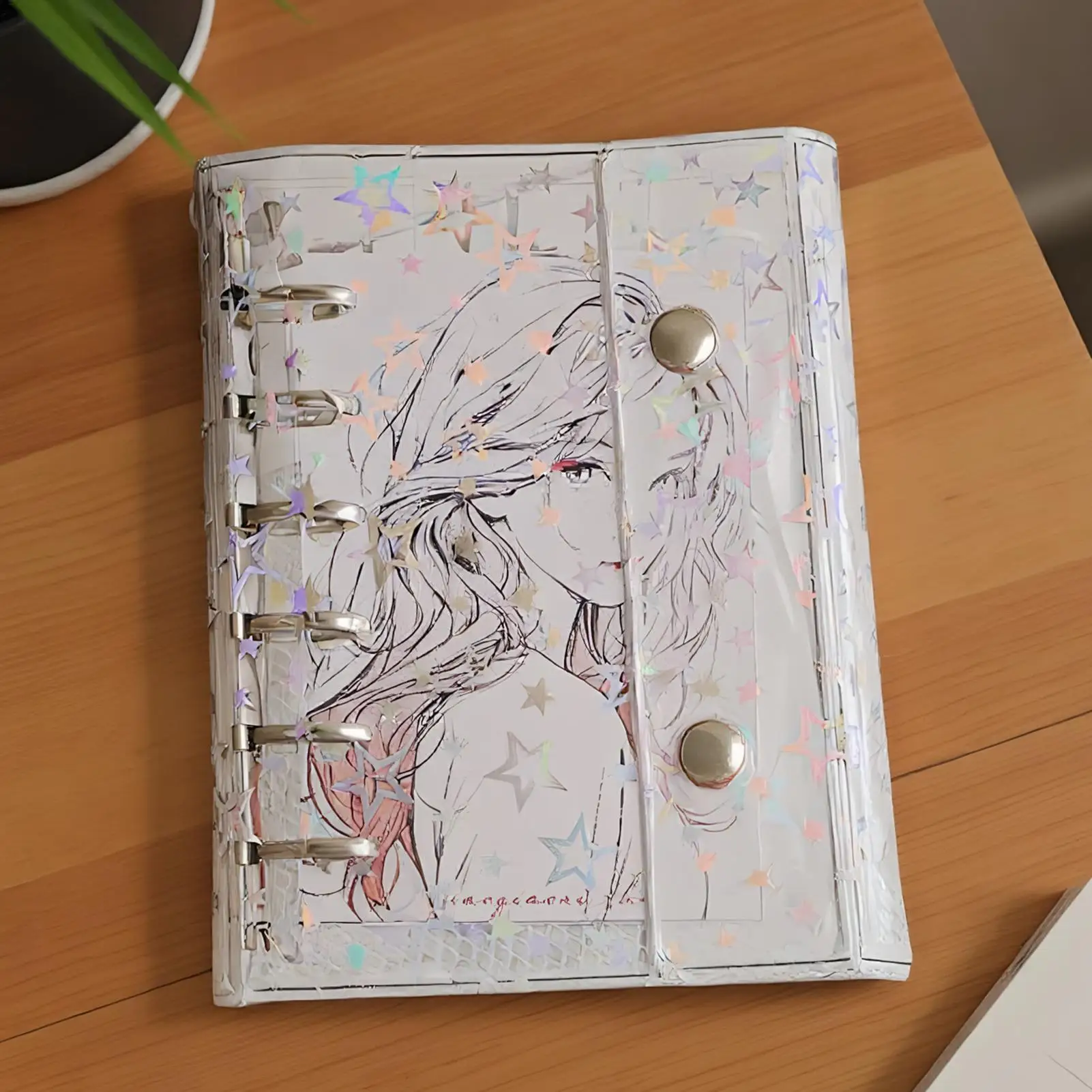 Transparent Binder PVC Transparent Sealing Collectible Card Storage Binder With Star Pattern Personal Organizers Protection case