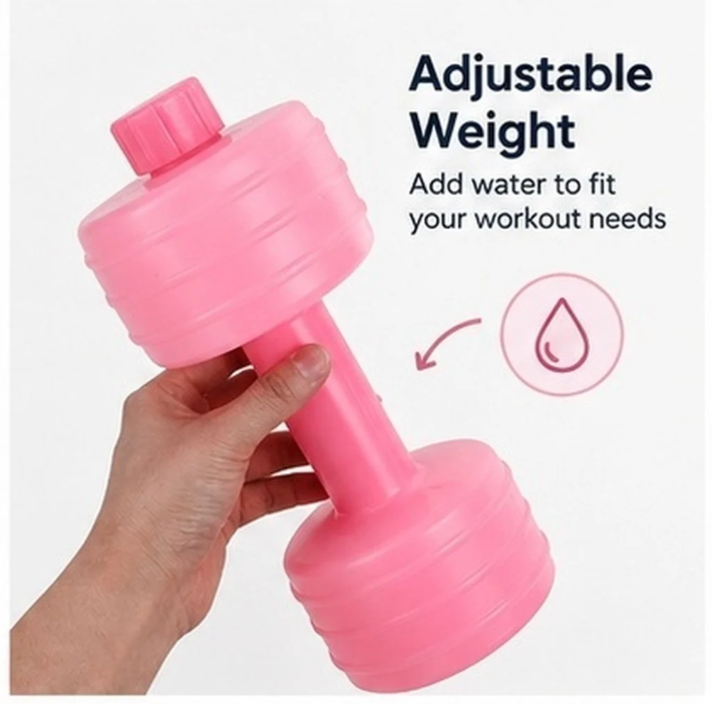 2Pcs Dumbbell Water Bottle for Women Portable Plastic Exercise Weight Bottle Sports Fitness Hydration Tool Body Sculpting Gym