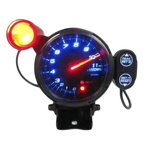 Kit de tacómetro Universal de 3,5 "", LED azul, medidor de 11000 RPM con luz de cambio ajustable + accesorios para Motor paso a paso