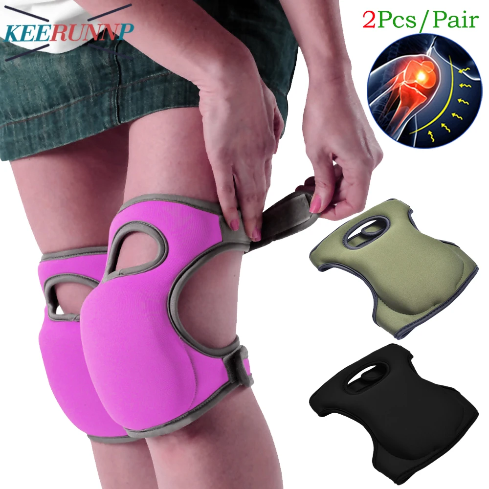 1Pair Knee Pads Non-Slip Thick Extra Foam Cushion for Scrubbing Floors,Gardening,With Soft Inner Liner, Strong Adjustable Straps