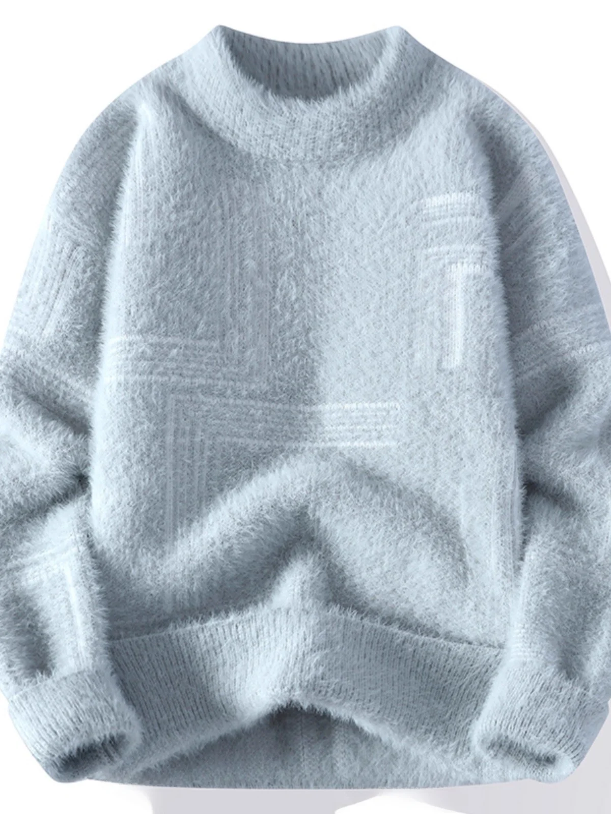 

Thiened свободный крой вязаный свитер мужской осень-зима модный бренд мягкая искусственная норка с высоким воротником теплый базовый слой irt