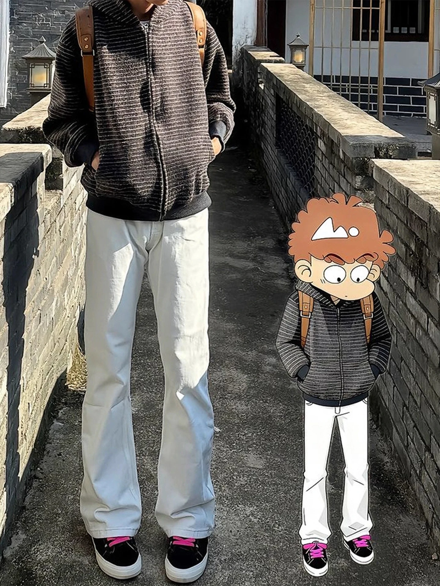 

White Washed Slim Fit Men's Denim Jeans Fall Season American Retro Style Straight Leg Trousers mid Waist Zipper Closure