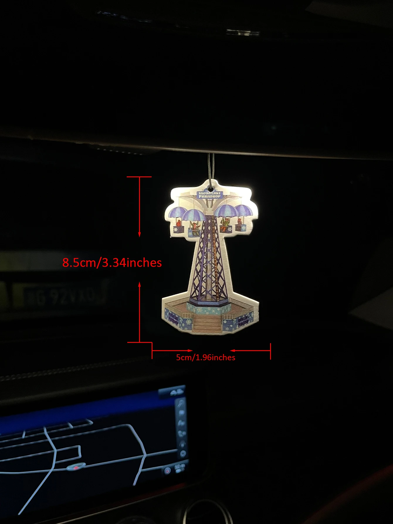 Snowflake Paradrop Amusement Park Drop Tower Hanging Car Air Freshener, Natural Plant‑Derived Scent Paper Air Freshener, Alcohol