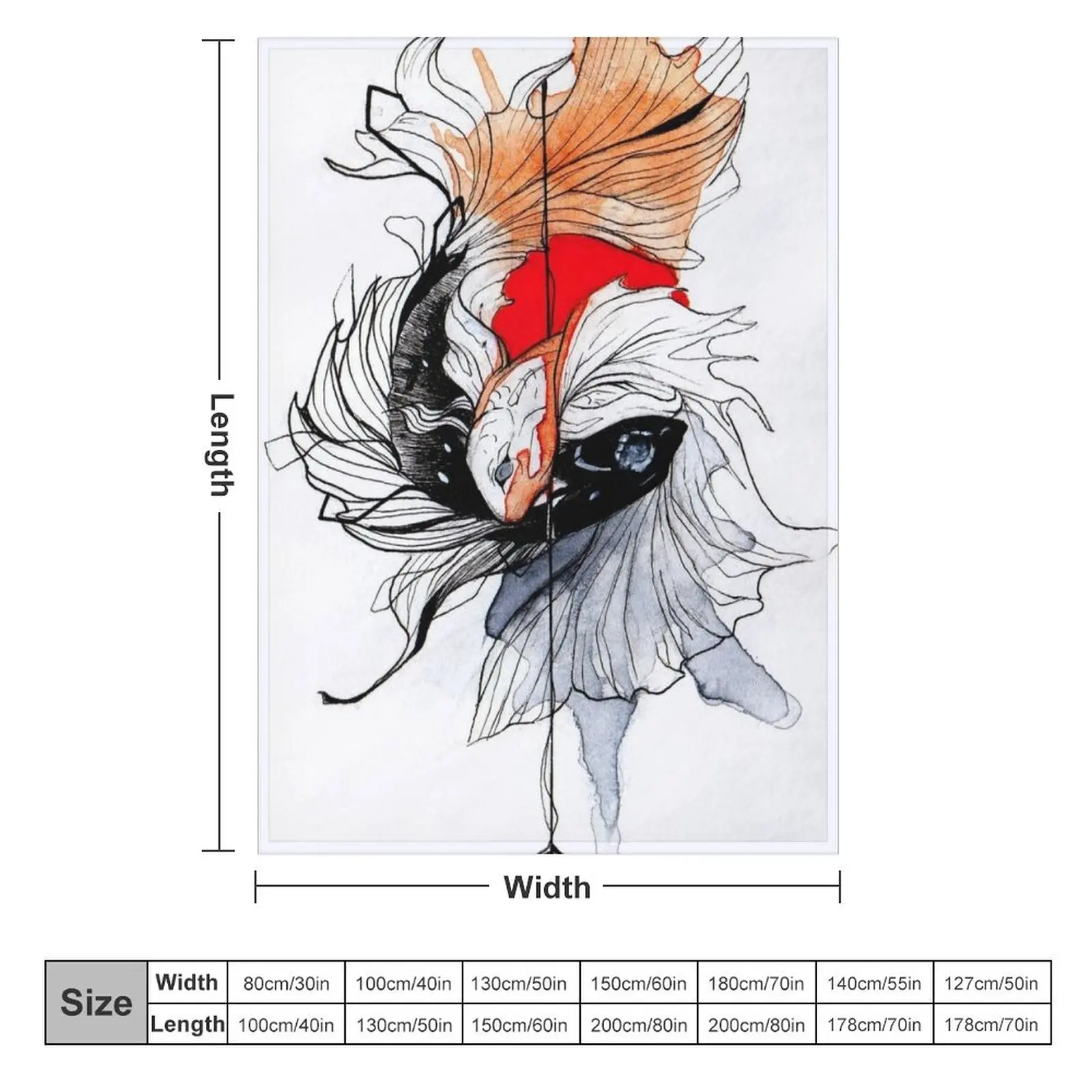 BETTA SPLENDENS INKTOBER Throw Blanket Custom for winter Warm Luxury Thicken Blankets