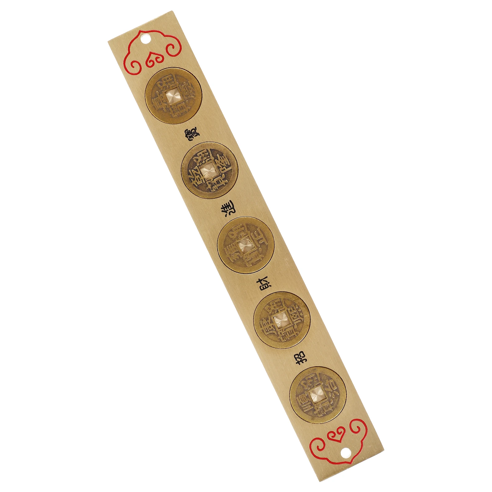 

Copper Ruler Chinese Traditional Coins Golden Vintage Multi use ruler for painting emperors moneys coin measurement straight