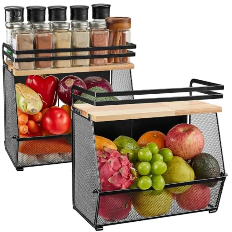 

Magnetic Shelf for Fridge with Wood Lid Large Container Magnetic Fruit Basket Spice Rack Potato Onion Storage Organizer Magneti