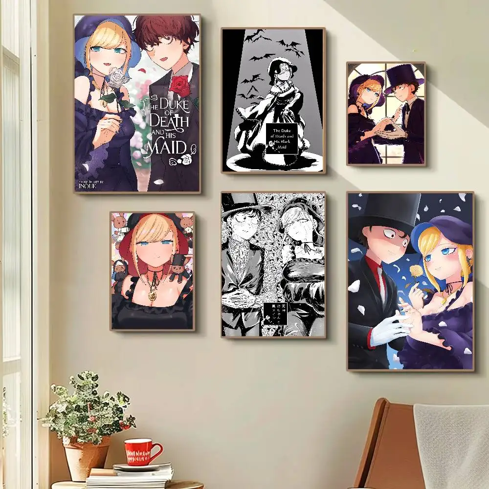 Anime The Duke Of Death And His Maid Vintage Anime Poster Wall Art For Study Living Room Decor Unique Home Decoration Pictur