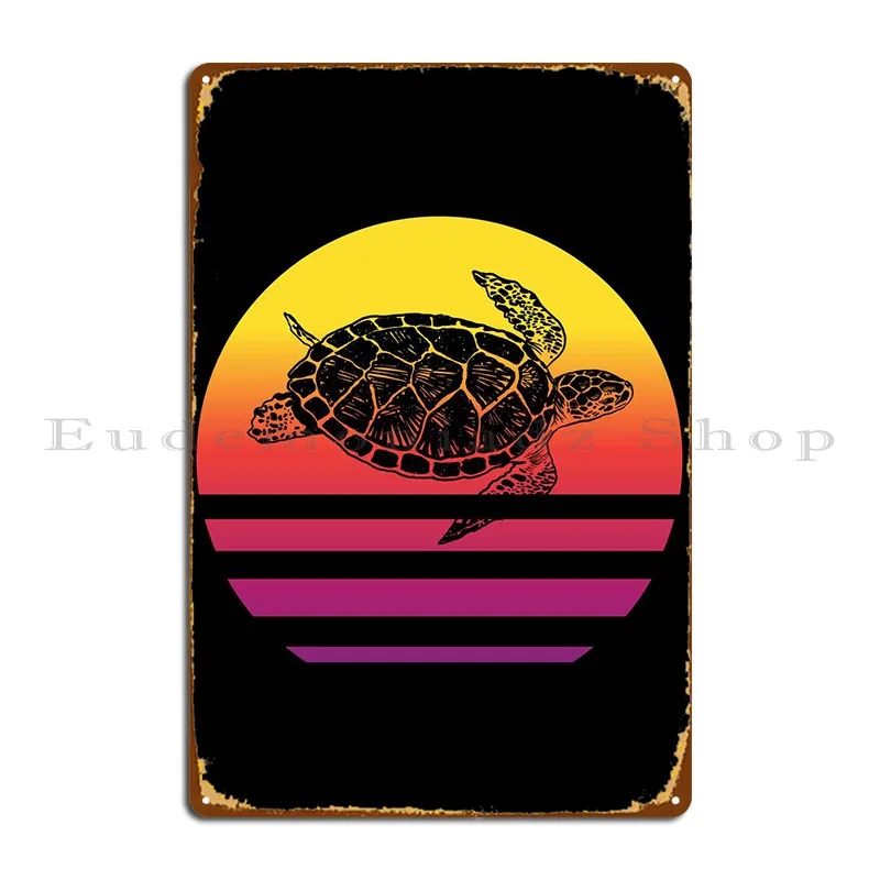 

Sea Turtle Retro Vintage Metal Sign Design Living Room Club Customize Rusty Tin Sign Poster