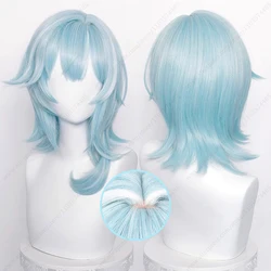 Eula Cosplay Wig 48cm Long Mixed Color Hair Heat Resistant Synthetic Wigs