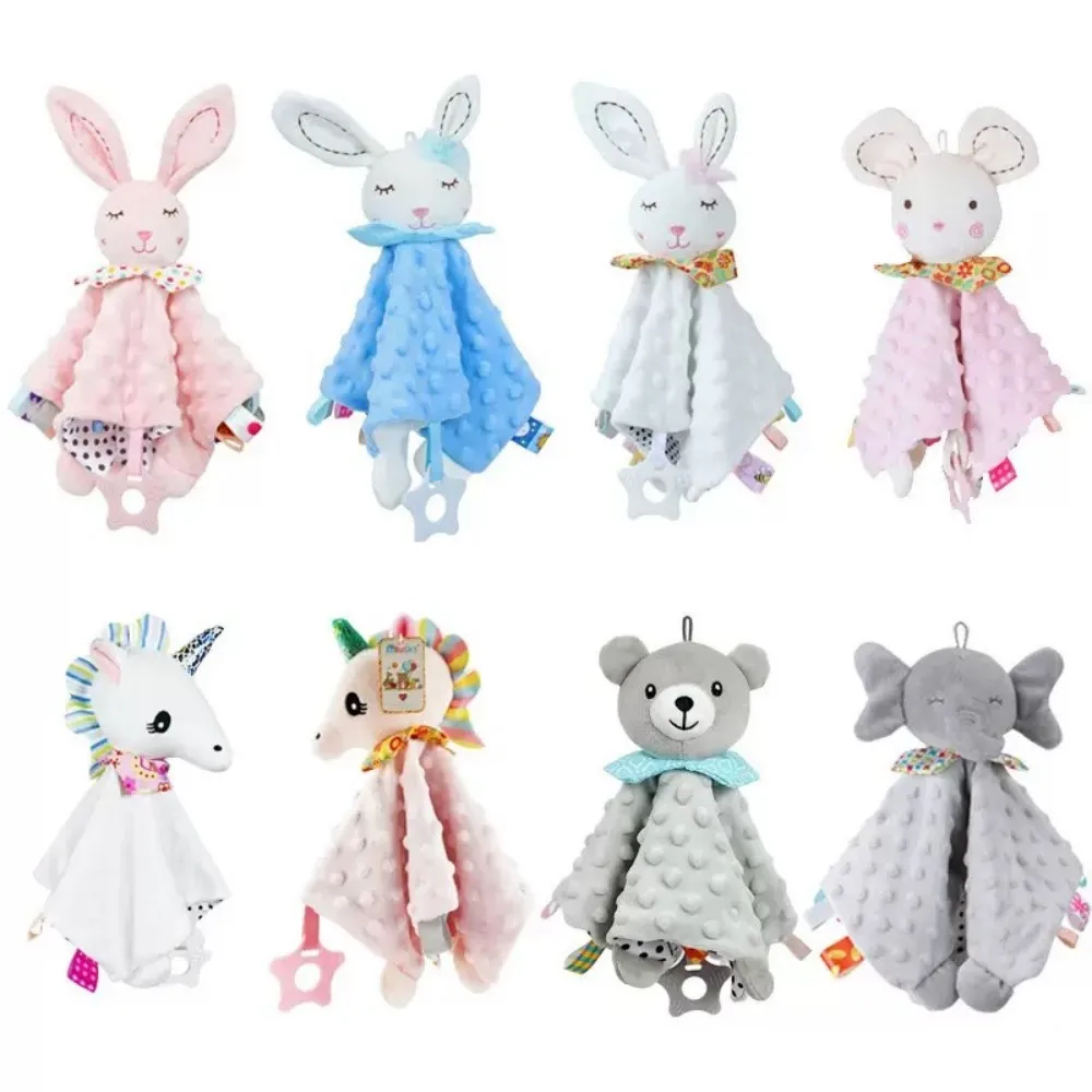 タグ付きベビーコンフォーターブランケット、歯固め、柔らかいぬいぐるみ、新生児用睡眠人形、キッズファッション睡眠玩具、おしゃぶり、安心タオル、よだれかけ