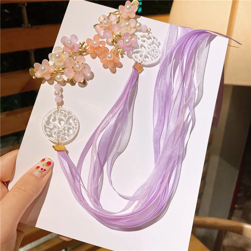 Ancient Style Tassel Hairpin Hanfu Costume Headdress Children\'s Sweet Cute Step Shaking Hair Accessories Girls Accessories