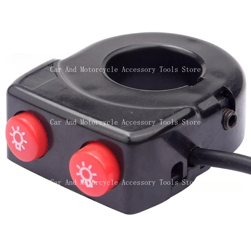 Motorcycle Electric Scooter ATV Accessories 2 Functions Red Headlights Dual Self-locking Switch Spotlight Handle Switch