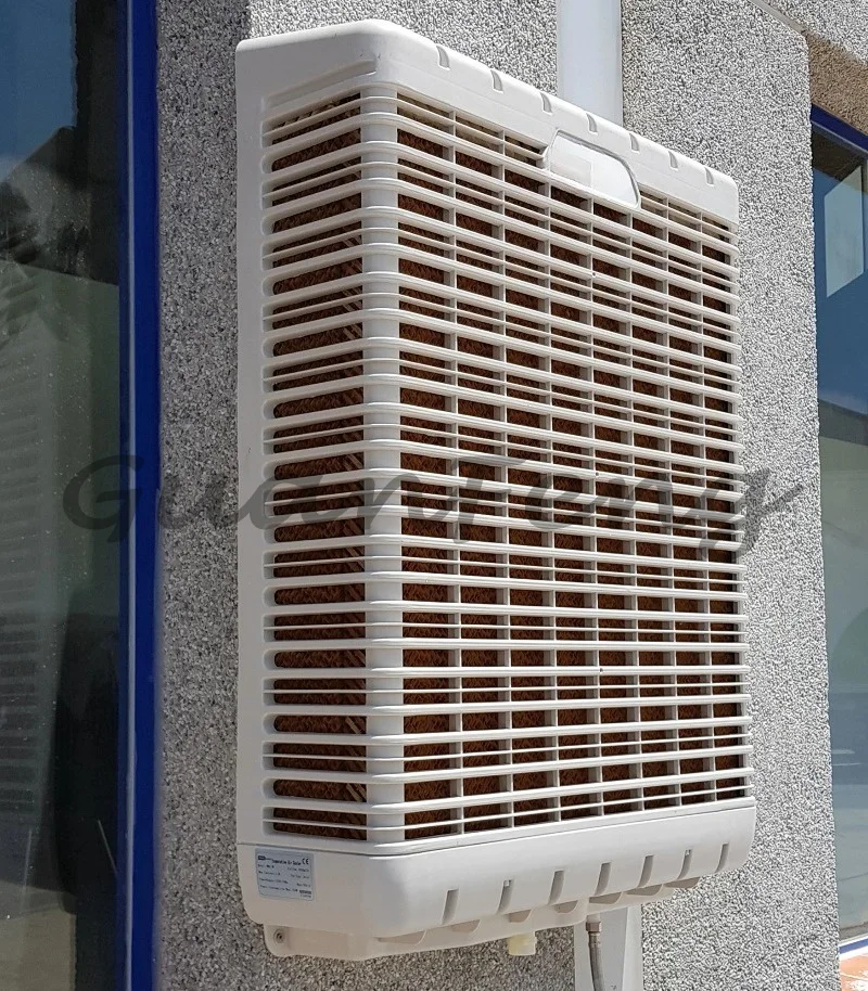 wall mounted Evaporative Air Swamp Cooler with 6000cmh Quantity Cover Ordinary Motor Power Item Building Axial Fan