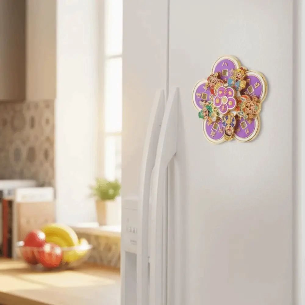 

3D Rotating Refrigerator Magnet Traditional Lucky Charm Lucky Magnetic Sticker Handmade Cartoon Fridge Magnet Gift Giving