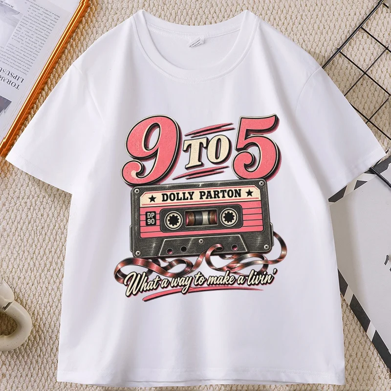 Dolly Parton Cassette T Shirts Retro Country Music T-shirt Cotton Short-Sleeve Round Neck Tshirts Casual Y2k Clothes