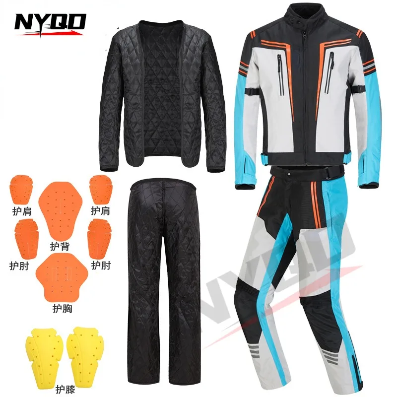 

Spring autumn Motorcycle Jacket Cold-proof Waterproof Off-Road Jacket Men Motorbike Motocross Riding Clothing Protective Gear