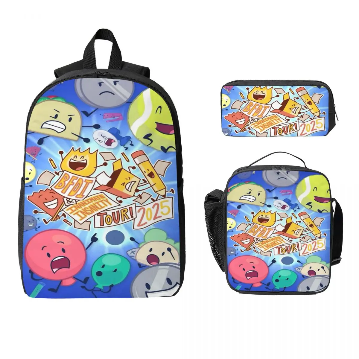 

BFDI Battle For Dream Island Детский рюкзак Ланч-бокс Сумки для ручек для мальчиков и девочек Рюкзаки Школьная сумка Набор книг