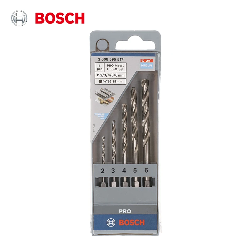 

Bosch PRO Series Professional Twist Drill Bits 5 Pcs HEX Shank Twist Drill Bit Set For Bosch GSB GSR TSR GDR TDR TSB GBM-TBM