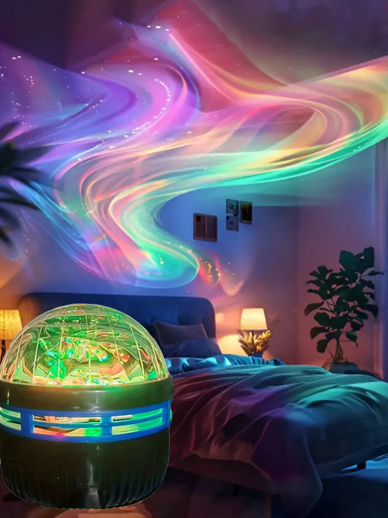 جهاز عرض الأضواء الشمالية: 16-لون أورورا ستاري سكاي، يعمل بمنفذ USB، جهاز تحكم عن بعد (غرفة النوم/المسرح المنزلي/عيد الميلاد) #5