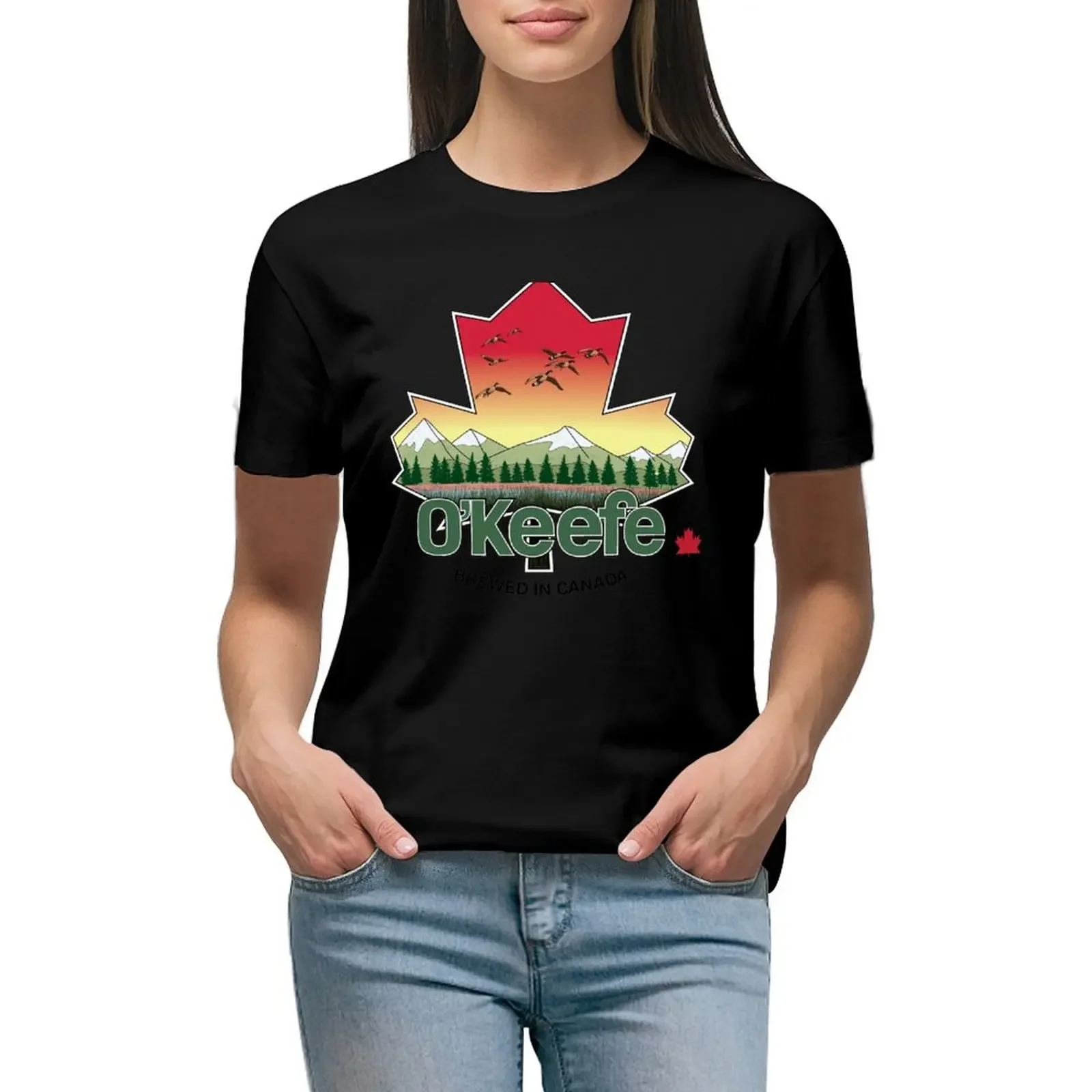 O'Keefe Brewery - Brewed in Canada T-Shirt summer top quick-drying animal print customizeds T-shirts for Women